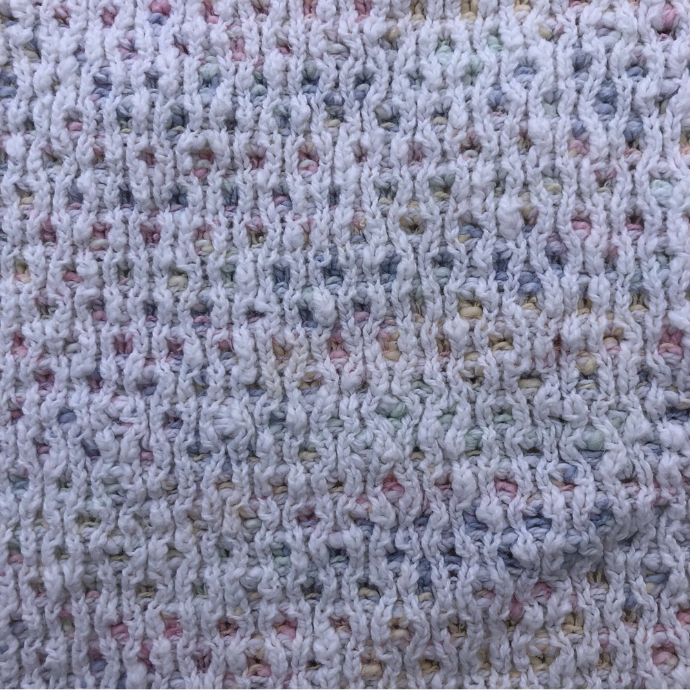 SOLD Vintage 90s The Villager White & Rainbow Knit Tank Top Sweater, Y2K - Picture 3 of 7